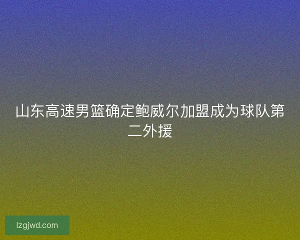 山东高速男篮确定鲍威尔加盟成为球队第二外援